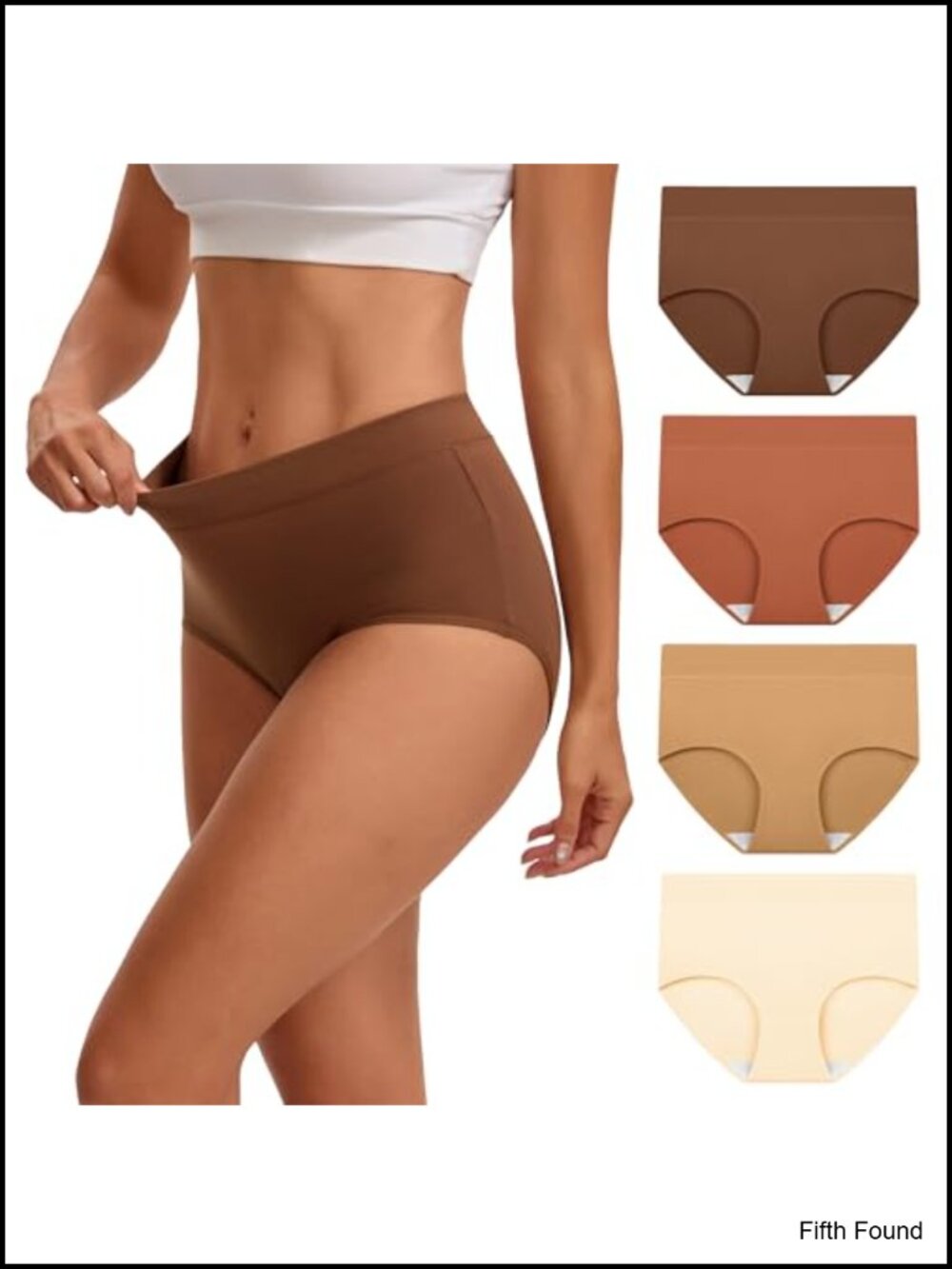 Women's High Waisted Cotton Briefs 4-Pack Full Coverage Panties